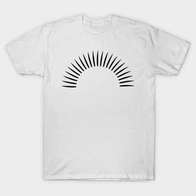 black sunrise waves design T-Shirt by creatilory